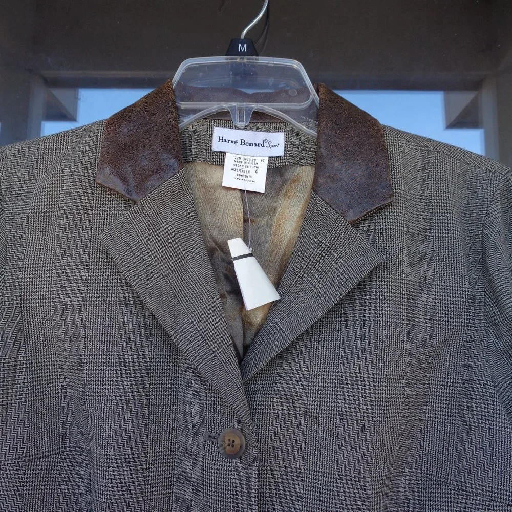 Last Chance ❌ NWT VINTAGE Harve Benard Sport blazer w faux leather accents - Picture 4 of 16